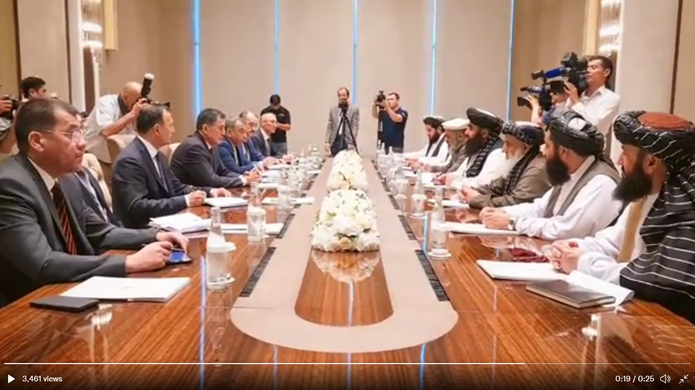 Today, IEA delegation led by FM Mawlawi Amir Khan Muttaqi met in Tashkent with Acting FM of Uzbekistan Vladimir Norov.